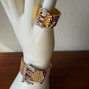 NIB RITA HAYWORTH GLAMOUR COLLECTION Pave Crystals Bracelet & Ring Set